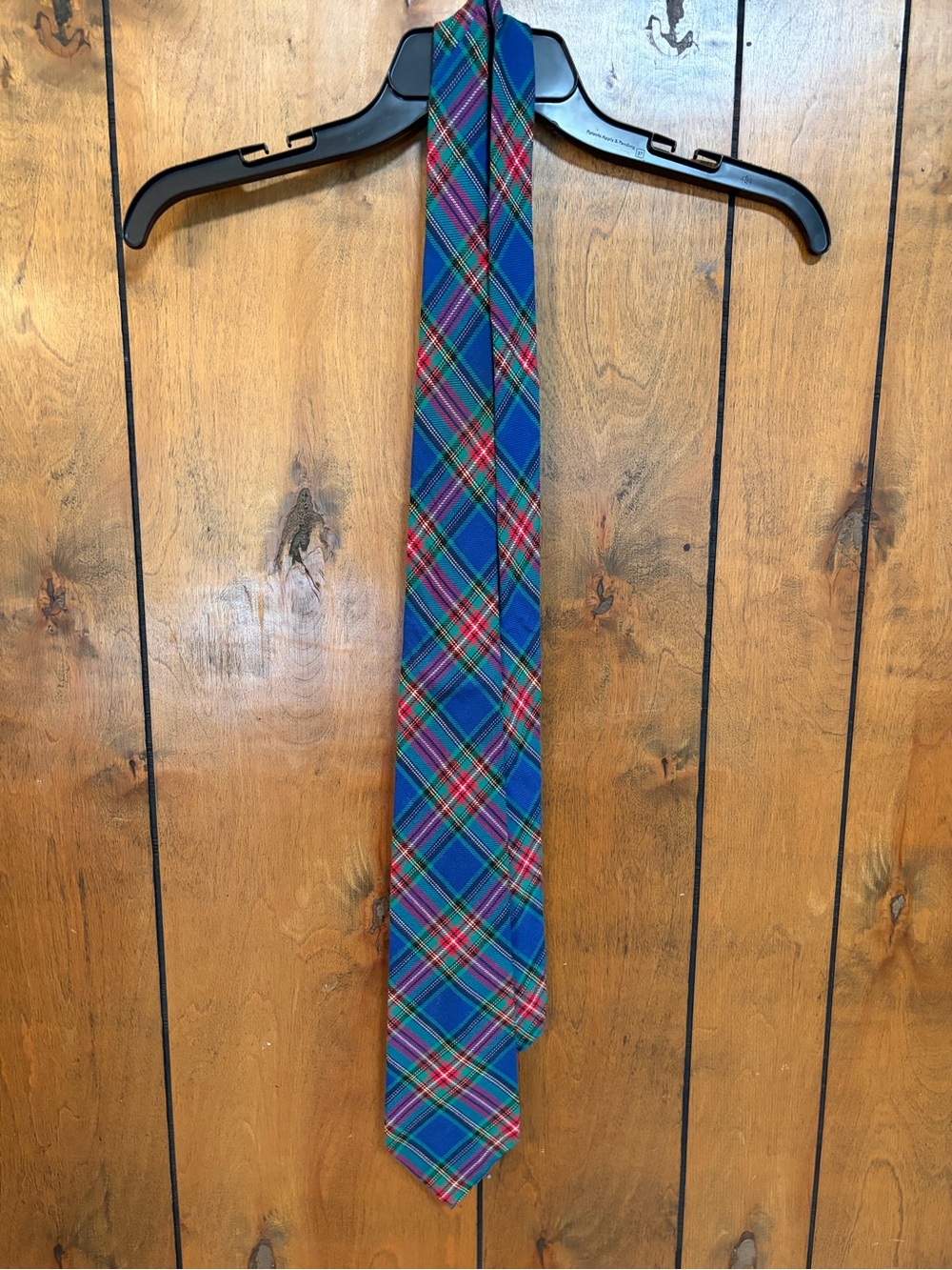 GAP Blue Plaid Tie with Red and Green Accents